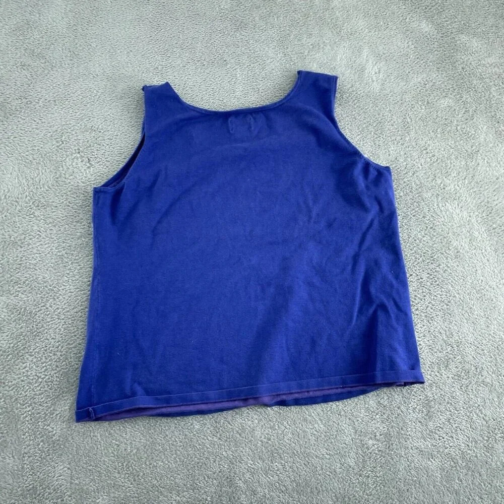 Chicos Womens Blue Silk Blend Tank Top Size 3 0594 - Picture 2 of 8